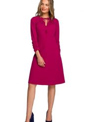 Stylove Sukienka w kolorze różowym rozmiar: XXL. Różowe sukienki Stylove, xxl, bez wzorów, bez kołnierzyka, bez ramiączek, midi, rozkloszowane. Za 207.39 zł.