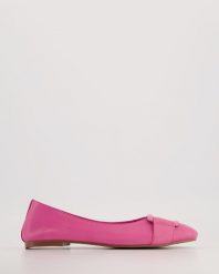 BALERINY Z KLAMRĄ 21673-B FUXIA. Baleriny Venezia, bez wzorów, ze skóry, bez obcasa, bez zapięcia. Za 179.00 zł.