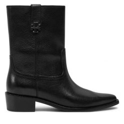 Kowbojki Tory Burch. Czarne botki Tory Burch, bez wzorów, bez obcasa, na płaskiej podeszwie, bez zapięcia. Za 1,879.00 zł.