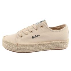 Buty Lee Cooper LCW-25-44-3215L espadryle beżowe beżowy. Brązowe espadryle bez wzorów, z gumy, klasyczne, bez obcasa. Za 197.45 zł.