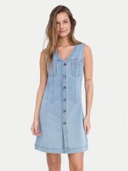 Noisy May Sukienka jeansowa Rikka 27033695 Niebieski Slim Fit. Niebieskie sukienki Noisy May, s, bez wzorów, z bawełny, bez kołnierzyka, bez ramiączek. Za 129.99 zł.