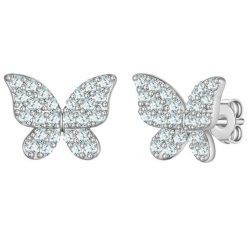 Yokoamii Kolczyki sztyfty motyl z posrebrzanego mosiadzu z cyrkonia 1 ct Damski. Białe kolczyki Yokoamii, z cyrkonią, posrebrzane. Za 139.99 zł.