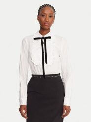 Luisa Spagnoli Koszula Luli 542457 Biały Regular Fit. Białe koszule Luisa Spagnoli, bez wzorów, z bawełny, bez kołnierzyka, bez ramiączek. Za 1,189.00 zł.