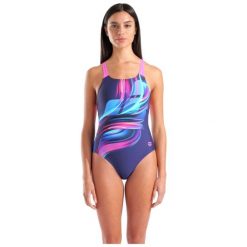 Strój kąpielowy damski Arena Bloom Swimsuit Swim Pro. Niebieskie stroje jednoczęściowe Arena, bez wzorów, sportowe. Za 241.99 zł.