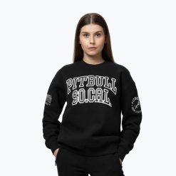 Bluza damska Pitbull Crewneck Fiora. Czarne bluzy PITBULL, l, bez wzorów, z bawełny, eleganckie, bez ramiączek, bez kaptura. Za 169.99 zł.