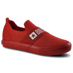 Czerwone Tenisówki Big Star Modne Obuwie Damskie. Czerwone trampki BIG STAR, bez wzorów, z gumy, biznesowe, bez zapięcia. Za 99.99 zł.