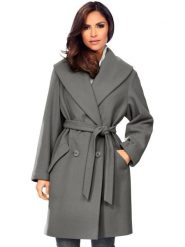 Heine Wełniany płaszcz w kolorze szarym rozmiar: 38. Szare płaszcze Heine, bez wzorów, z tkaniny, bez kaptura. Za 173.99 zł.