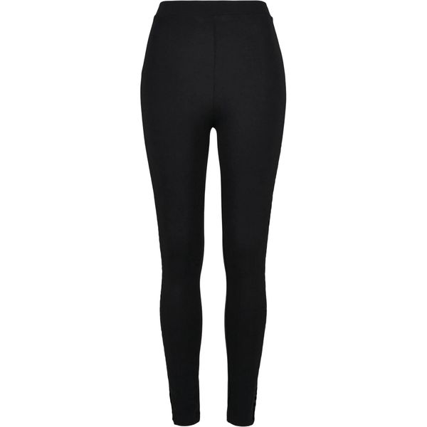 Legginsy Damskie Z Koronkowym Nadrukiem Flock. Czarne legginsy Urban Classics, bez wzorów, z koronki, sportowe. Za 137.99 zł.