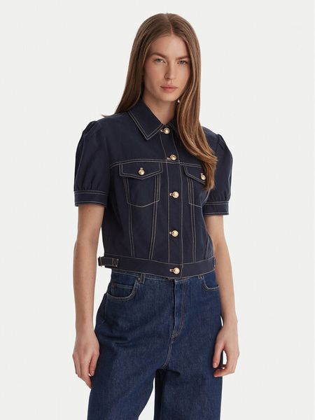 Guess Kurtka jeansowa W6GL08 W1804 Granatowy Regular Fit. Niebieskie kurtki Guess, m, z aplikacjami, z bawełny, bez kaptura. Za 424.99 zł.