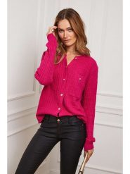 Joséfine Kardigan "Castel" w kolorze różowym rozmiar: L. Różowe swetry Joséfine, l, bez wzorów, z kaszmiru, bez ramiączek. Za 212.95 zł.