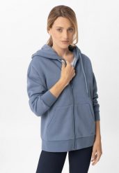 Bluza oversize z kapturem B-LOMY. Niebieskie bluzy Volcano, m, z aplikacjami, z bawełny, bez ramiączek, z kapturem. Za 179.99 zł.