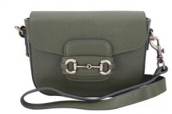 Listonoszka skórzana BARBERINI'S 968-38 zielona. Zielone shopper bag Barberinis, z aplikacjami, ze skóry, eleganckie, małe, bez dodatków. Za 299.99 zł.