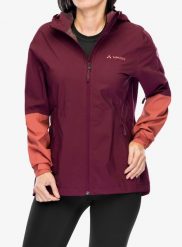 Kurtka przeciwdeszczowa damska Vaude Moab Rain Jacket II. Czerwone kurtki przeciwdeszczowe Vaude, m, bez wzorów, bez kaptura, rowerowe. Za 814.05 zł.