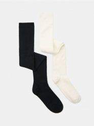 Prążkowane podkolanówki z domieszką bawełny 2 pack - wielobarwny. Skarpetki Sinsay, bez wzorów, z bawełny. Za 17.99 zł.