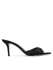 Elisabetta Franchi Klapki SA-76L-62E2-V500 Czarny. Czarne klapki Elisabetta Franchi, bez wzorów, z materiału, bez obcasa, bez zapięcia. Za 2,129.00 zł.