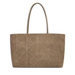 Torebka Calvin Klein. Brązowe shopper bag Calvin Klein, bez wzorów, bez dodatków. Za 1,099.00 zł.