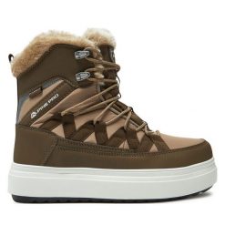 Śniegowce ALPINE PRO. Brązowe śniegowce Alpine Pro, bez wzorów, bez zapięcia. Za 439.99 zł.