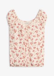 T-shirt z mieszanki wiskozy. Białe t-shirty bonprix, bez wzorów, z wiskozy, bez kołnierzyka, bez ramiączek. Za 37.99 zł.