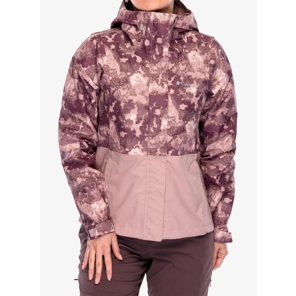 Kurtka przeciwdeszczowa damska Columbia Hikebound Printed Jacket. Czerwone kurtki przeciwdeszczowe Columbia, bez wzorów, bez kaptura, trekkingowe. Za 413.99 zł.