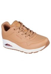 Obuwie Sportowe Damskie Stand On Air. Brązowe buty treningowe Skechers, bez wzorów, z materiału, bez zapięcia. Za 259.99 zł.