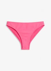 Figi bikini z wysokim wycięciem nogawek. Zielone bikini bonprix, bez wzorów, eleganckie. Za 27.99 zł.