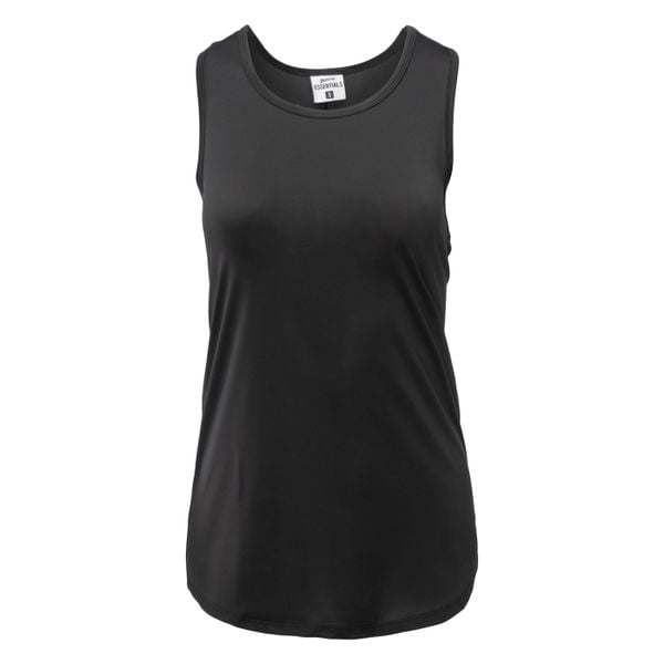 Damski tank top Martes Essentials Amio. Czarne topy MARTES ESSENTIALS, bez wzorów, eleganckie, bez kołnierzyka, bez ramiączek. Za 41.08 zł.