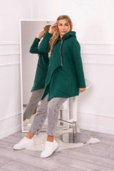 Bluza ocieplana z asymetrycznym suwakiem ciemno zielona. Zielone bluzy KESI, l, bez wzorów, z bawełny, bez ramiączek, bez kaptura. Za 238.37 zł.