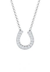 Elli Damska zawieszka podkowa talizman szczęścia z kryształami cyrkoniami w srebrze próby 925 Sterling Silver Naszyjniki 1 ct Damski. Szare naszyjniki Elli, z materiału, z cyrkonią, srebrne. Za 243.99 zł.
