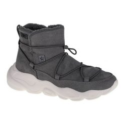 Buty Big Star Shoes II274264 szare. Szare botki bez wzorów, z syntetyku, retro, bez obcasa, bez zapięcia. Za 236.19 zł.