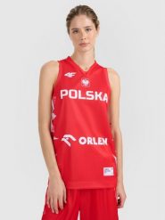 4F Koszulka reprezentacyjna z możliwością personalizacji damska 4F x PZKOSZ - czerwona XL. Czerwone t-shirty sportowe 4f, l, bez wzorów, z materiału, bez ramiączek, do koszykówki. Za 219.99 zł.