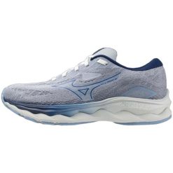 Buty do biegania damskie Mizuno Wave Serene. Niebieskie buty do biegania Mizuno, bez wzorów, bez zapięcia, do biegania, mizuno wave. Za 549.99 zł.