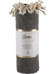 Ottoman Chusta hammam "Raute" w kolorze czarnym - 190 x 105 cm rozmiar: onesize. Czarne chusty Ottoman, bez wzorów, z bawełny. Za 65.99 zł.