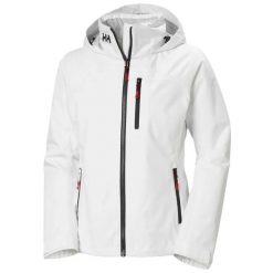 Damska wodoodporna kurtka z kapturem Helly Hansen Crew 2.0. Białe kurtki Helly Hansen, s, bez wzorów, z materiału, z kapturem. Za 830.50 zł.