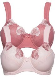 Biustonosz minimizer z wyściełanymi ramiączkami (2 szt.). Niebieskie biustonosze bonprix, bez wzorów. Za 124.99 zł.