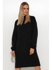 Makadamia Sukienka w kolorze czarnym rozmiar: onesize. Czarne sukienki Makadamia, na co dzień, bez wzorów, z wełny, bez kołnierzyka, bez ramiączek, maxi, proste. Za 91.12 zł.