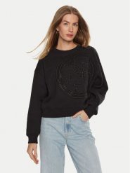 Guess Bluza W4BQ07 K9Z21 Czarny Regular Fit. Czarne bluzy Guess, xxl, z aplikacjami, z syntetyku, bez kaptura. Za 249.99 zł.