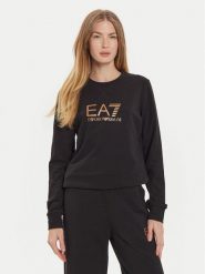 EA7 Emporio Armani Bluza 8NTM35 TJTXZ 0210 Czarny Regular Fit. Czarne bluzy EA7 Emporio Armani, xs, bez wzorów, z bawełny, bez ramiączek, bez kaptura. Za 319.99 zł.