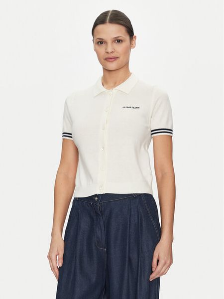 Guess Jeans Sweter W5GR03 Z3HO2 Écru Regular Fit. Swetry Guess Jeans, xxl, z aplikacjami, z jeansu, bez ramiączek. Za 174.00 zł.