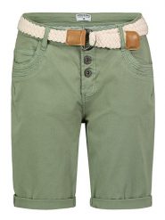 Stitch & Soul Bermudy w kolorze khaki rozmiar: M. Brązowe szorty Stitch & Soul, z aplikacjami, ze skóry, klasyczne. Za 127.95 zł.