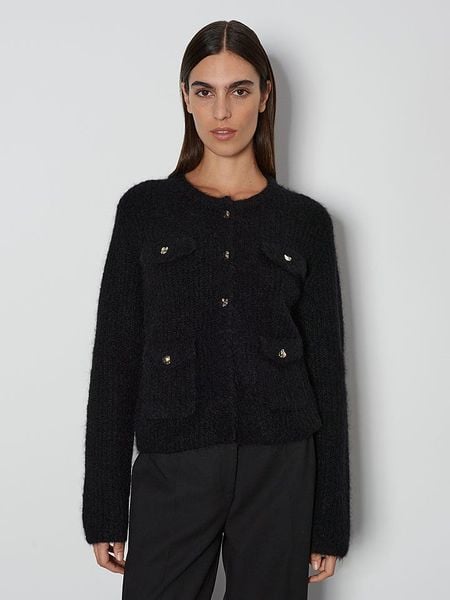 Someday Kardigan w kolorze czarnym rozmiar: 42. Czarne swetry someday., bez wzorów, z wełny, bez ramiączek. Za 260.99 zł.