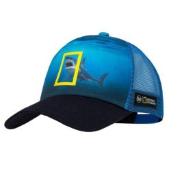 Czapka z daszkiem dla dorosłych Buff National Geographic Trucker Cap L/XL. Niebieskie czapki z daszkiem Buff, bez wzorów, z elastanu, sportowe. Za 73.99 zł.