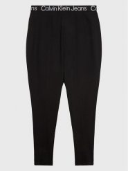 Calvin Klein Jeans Legginsy J20J220835 Czarny Slim Fit. Czarne legginsy Calvin Klein Jeans, bez wzorów, z jeansu. Za 399.99 zł.