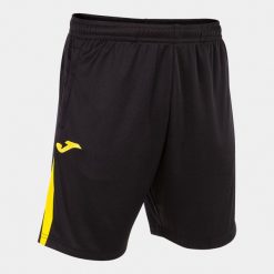 Szorty dla dzieci Joma Championship VII. Czarne szorty Joma, bez wzorów, sportowe. W wyprzedaży za 100.15 zł.