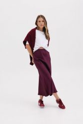 SATYNOWA SPÓDNICA JULITA BORDOWA XS - Flawless. Czerwone spódnice Flawless, na co dzień, uniwersalny, bez wzorów, z gumy, eleganckie, maxi, dopasowane. Za 331.50 zł.