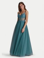 Hey Kyla Sukienka wieczorowa 5AI059HK Turkusowy Regular Fit. Niebieskie sukienki Hey Kyla, bez wzorów, z syntetyku, wizytowe, bez kołnierzyka, bez ramiączek. Za 619.99 zł.
