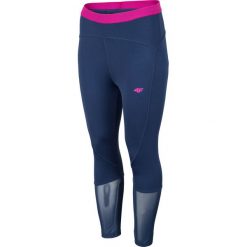 Legginsy treningowe damskie SPDF002 - ciemny granat. Niebieskie legginsy marki 4f, z materiału. Za 99.99 zł.