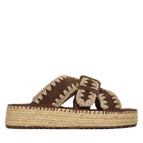 Espadryle Mou. Brązowe espadryle Mou, bez wzorów, bez obcasa. Za 899.99 zł.
