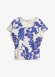 T-shirt z miękkiej mieszanki wiskozy. Białe t-shirty bonprix, bez wzorów, z wiskozy, bez kołnierzyka, bez ramiączek. Za 79.99 zł.