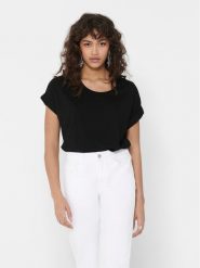 ONLY T-Shirt Moster 15106662 Czarny Loose Fit. Czarne t-shirty ONLY, xs, bez wzorów, z wiskozy, bez kołnierzyka, bez ramiączek. Za 59.99 zł.