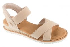 Sandały damskie, Desert Kiss-Golden Lily. Czarne sandały Skechers, bez wzorów, z materiału, sportowe, bez obcasa, bez zapięcia. Za 289.99 zł.